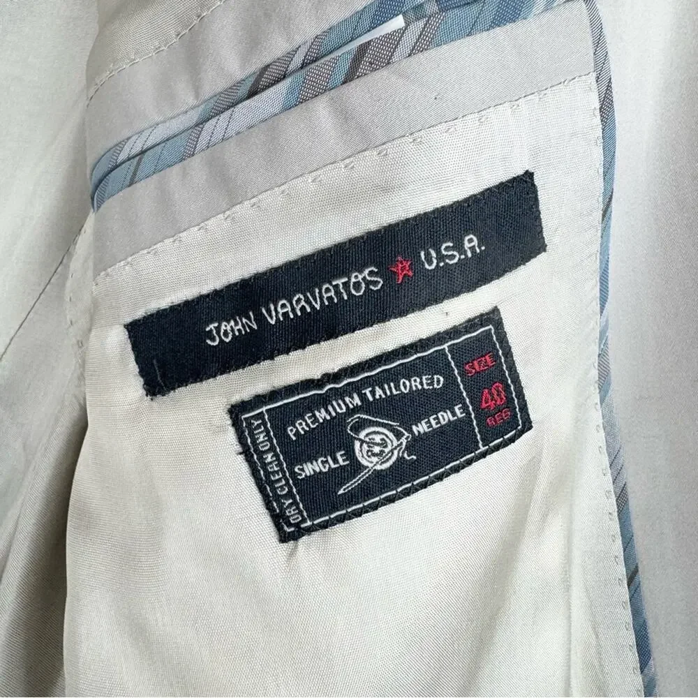 John Varvatos Star USA Loft Trim Fit Sport‎ Coat Double Button Beige Size 40R